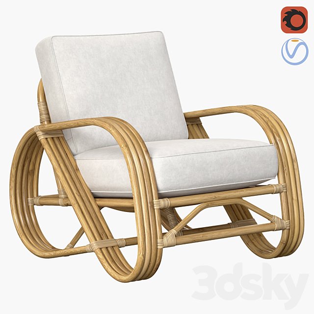Pretzel Rattan Armchair Standard Lincoln Brooks