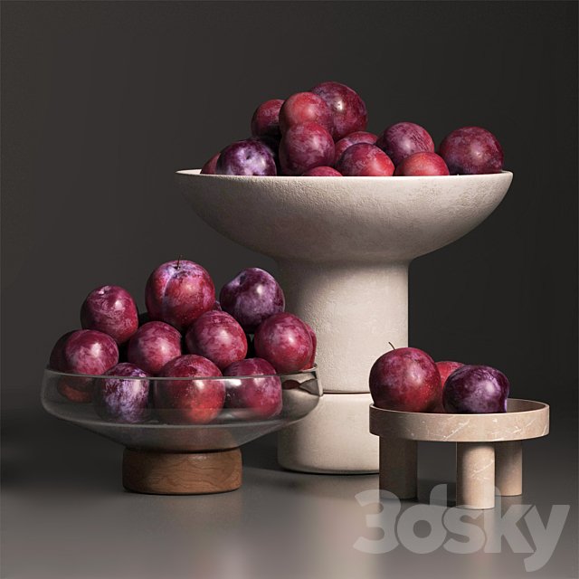 cherry plum in vases