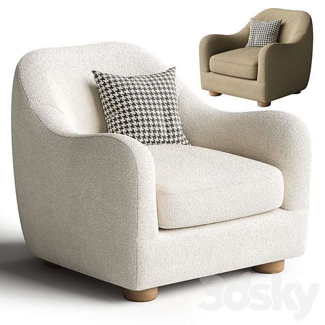 Bacio Cream Boucle Lounge Chair