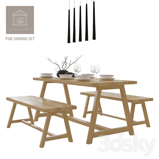 Lares & Penates Pine Dinning Set