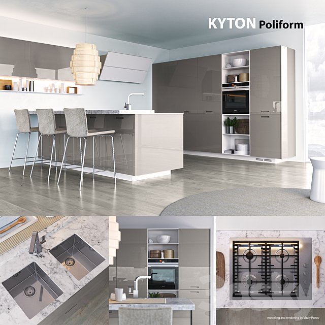 Kitchen Poliform Varenna Kyton 2 (vray, corona)
