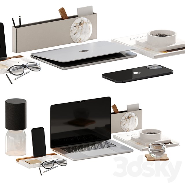 Decorative set on the desktop