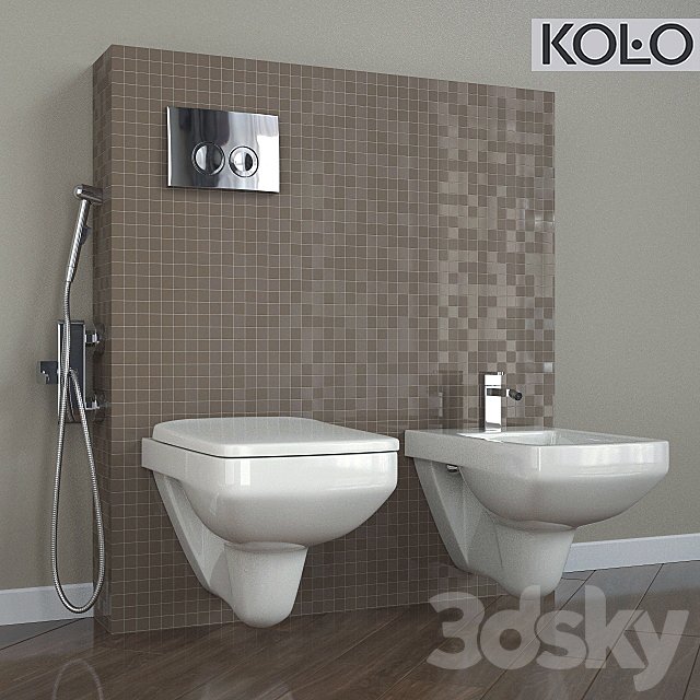 WC suspended NOVA PRO Rimfree hung bidet rectangular tm KOLO