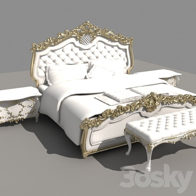 Bed in the style of Rocco-Co