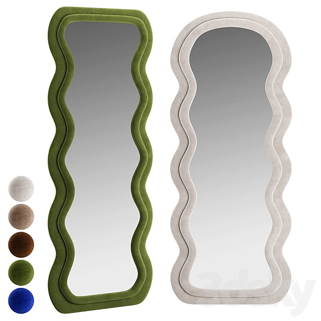 Plush Waves Floor Mirror