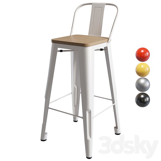 OM Bar stool Tolix with backrest