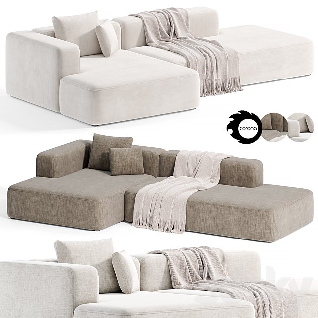 Stone Modular Sofa 2 by Tamamm