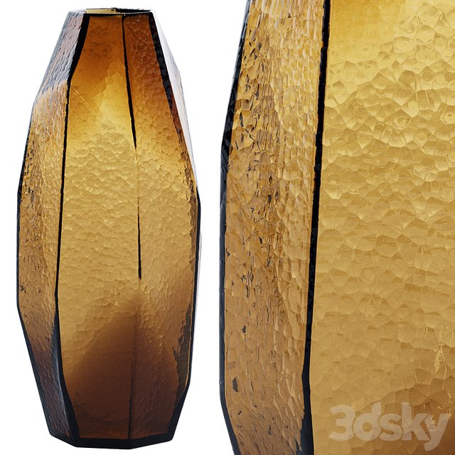 Bezel Vase Amber