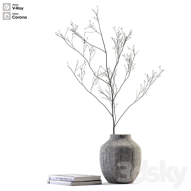 Decorative set 5 Vase and books
