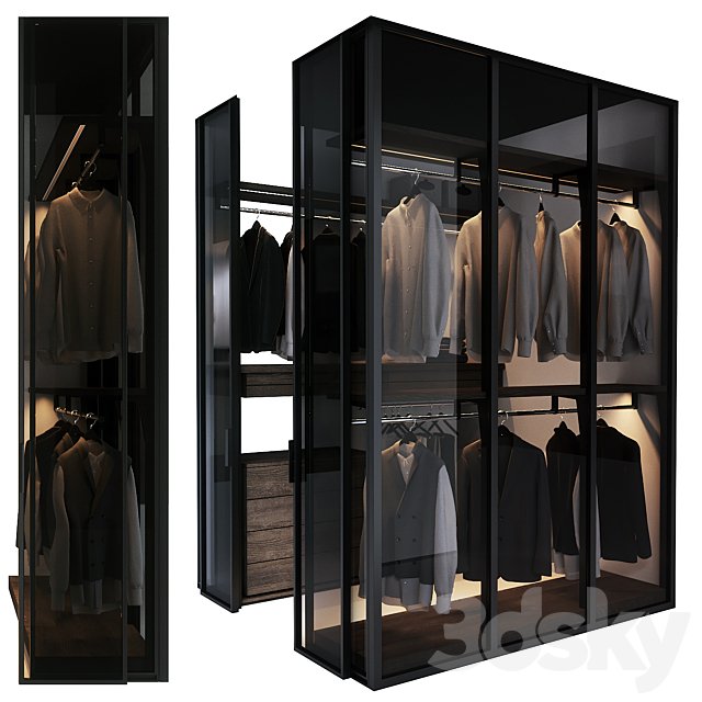 Walk in corner wardrobe