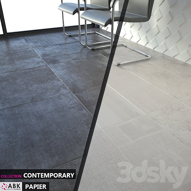 ABK COLLECTION CONTEMPORARY PAPIER ANTRACITE GRIGIO Set 01