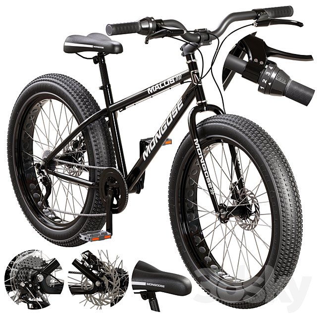 Mongoose Malus Mens and Women Fat Tire Mountain Bike