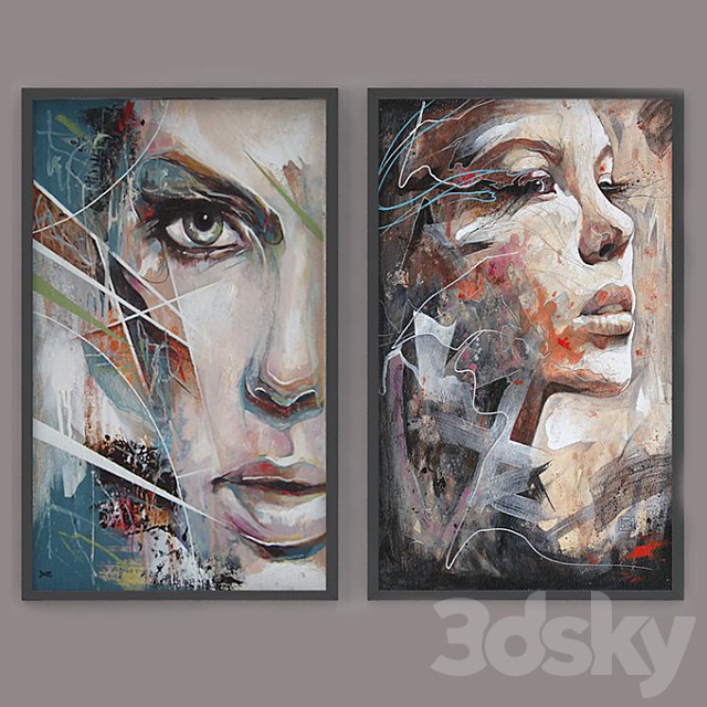 Set of modern paintings "ART"