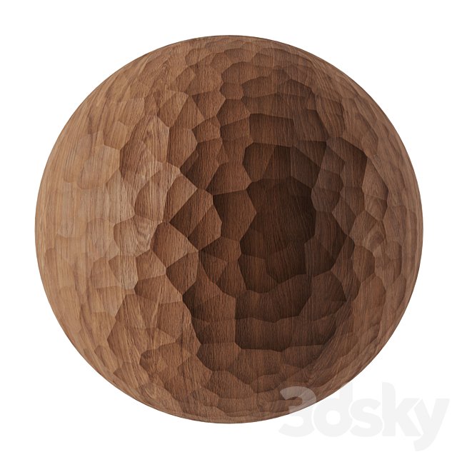 Carved wood material without displacement