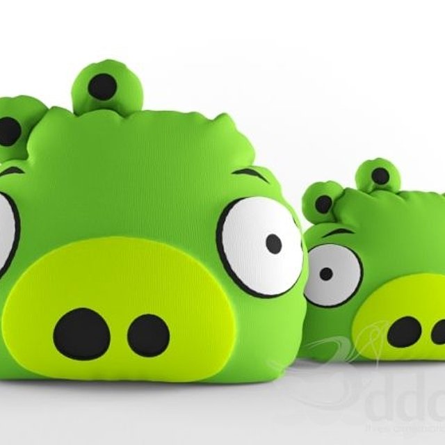 Angry Bird Pillow Green