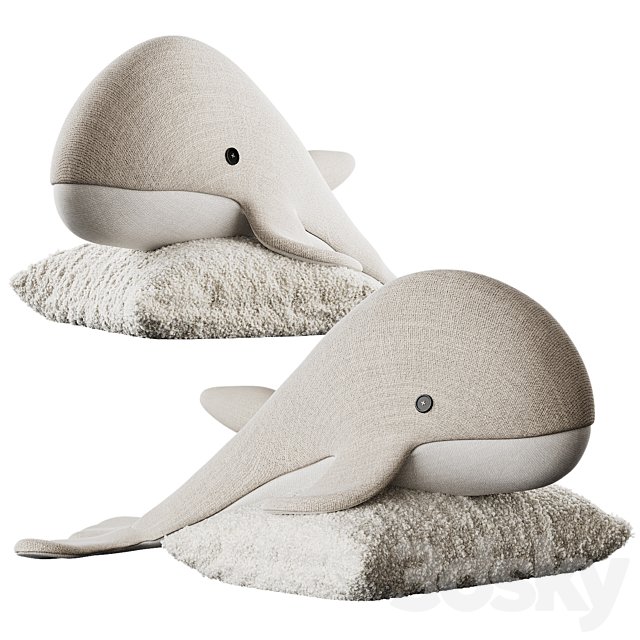 Cute plush whale