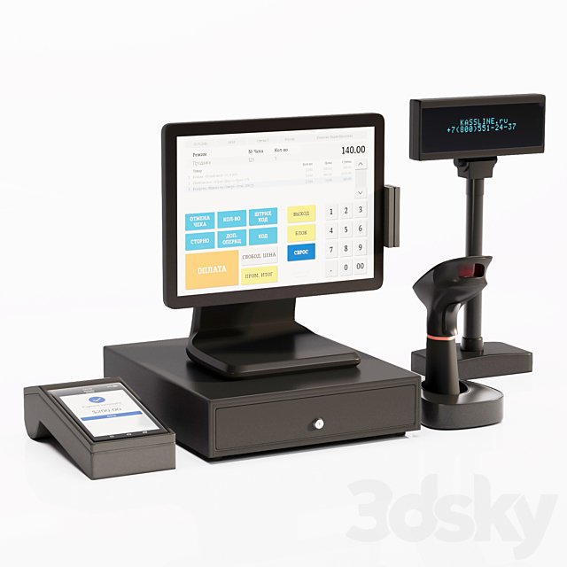Cash desk, payment terminal, acquiring terminal