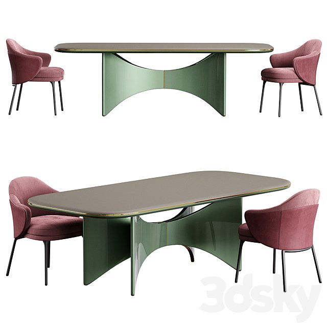 Minotti angie dining Chair Turri Blues Table