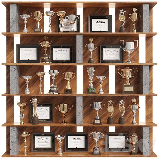 Rack with awards