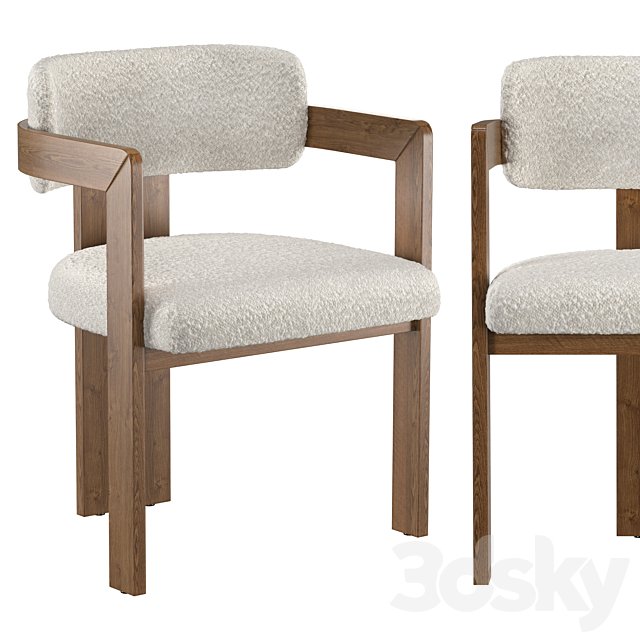 Curved Walnut Dining Chair