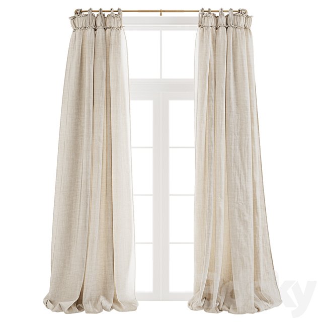 Balloon Drapery Linen Light Natural Curtains