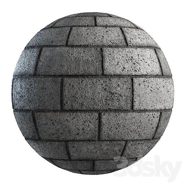 Expanded clay concrete block PBR 4k