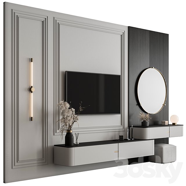 TV Wall Black and White - Set 124