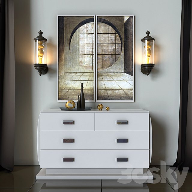 Chest of drawers and lamp Smania