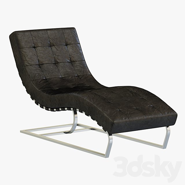 RH Modern Rossi Tufted Leather Chaise