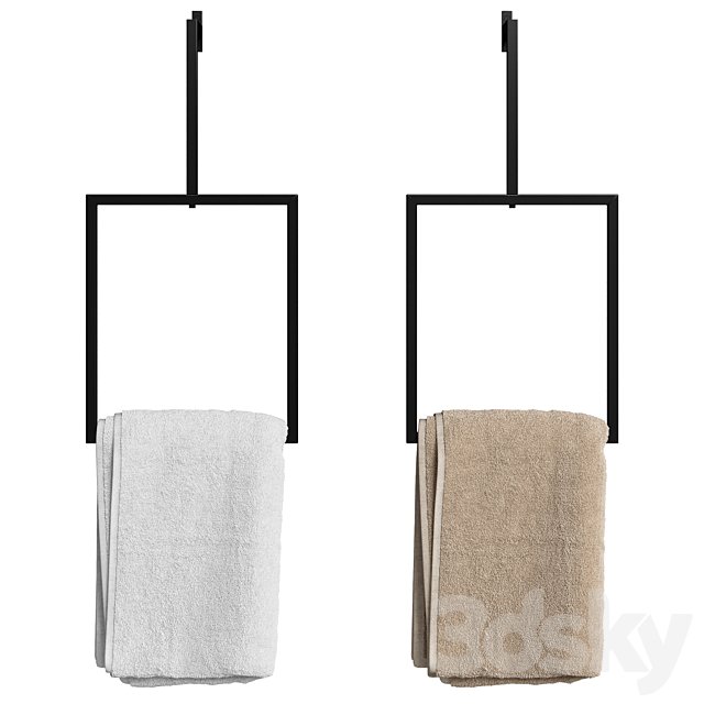 Bathroom towels on a holder