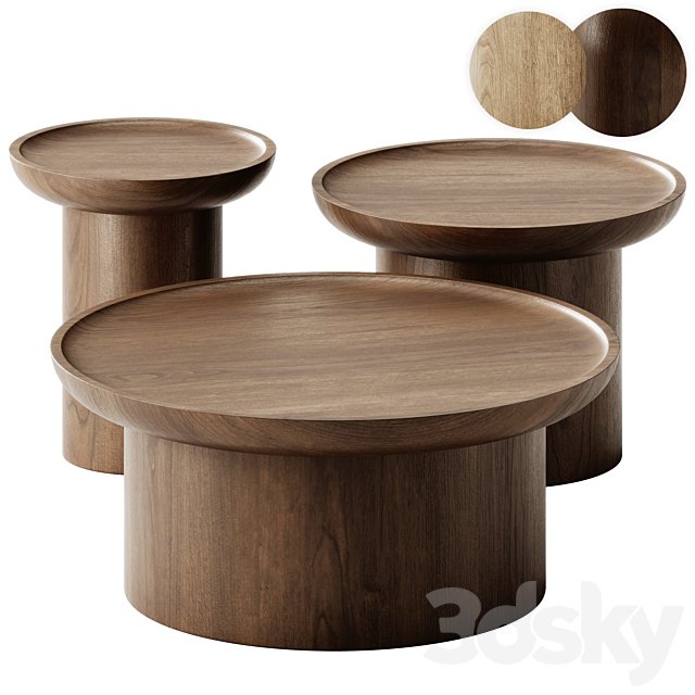 Modern Round Coffee Tables set by Martin and Brockett
