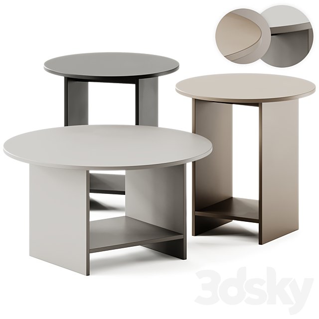 e15 HEIJI Round Coffee Tables set