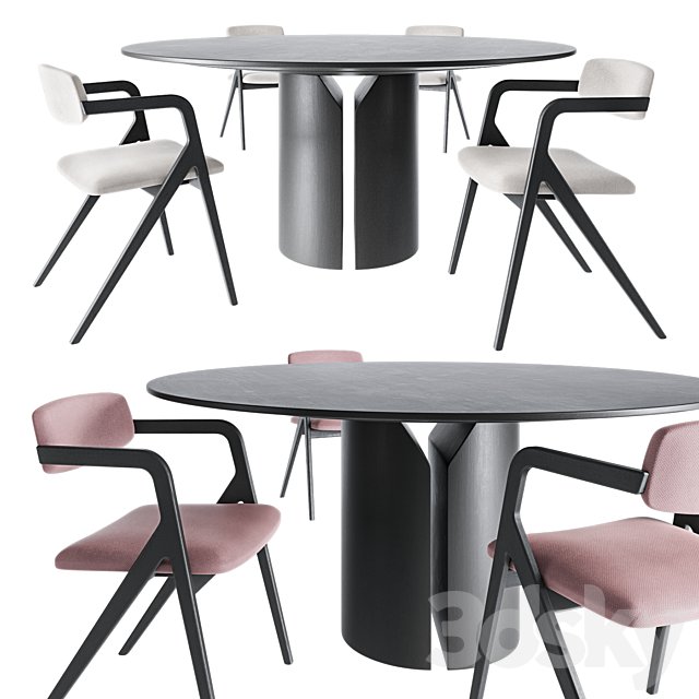 MDF Italia NVL Table and Keyko Gallotti Radice chair