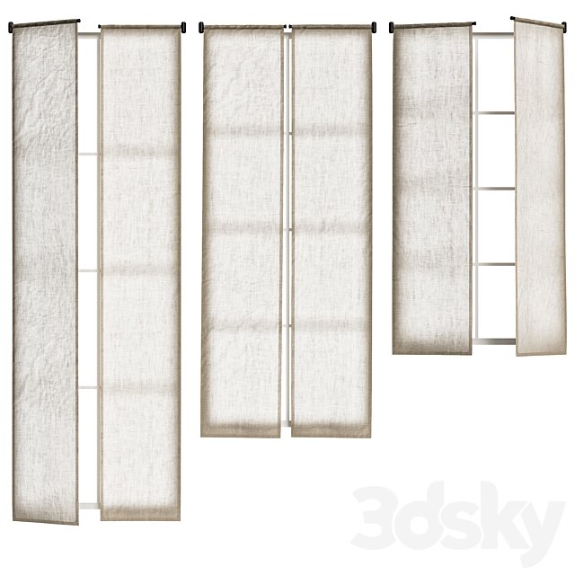 Linen curtains on cornice with swing arm