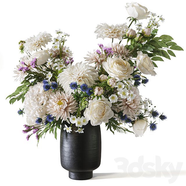 Flower Set 068 dahlia rose chrysanthemum hydrangea