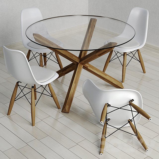 Dining table "Saskia" and chair "Eiffel"