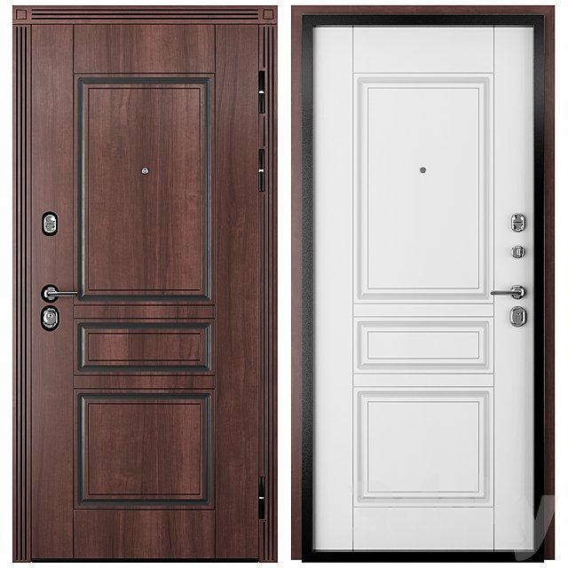Entrance door staleks Verona V22 Dark Nut Patine