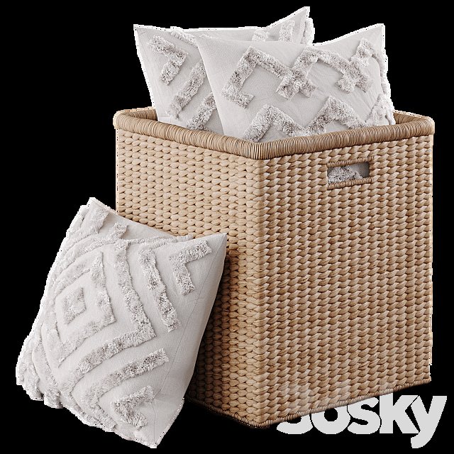Basket with pillows