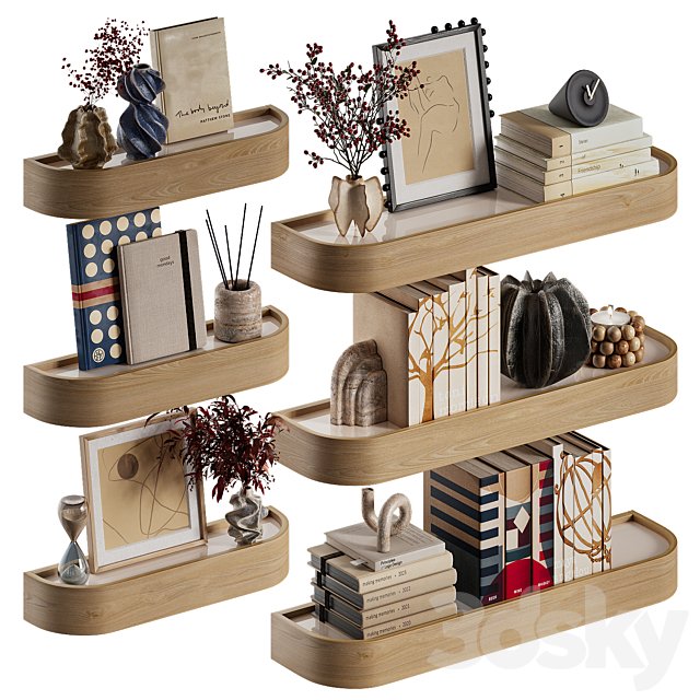 Shelves with decorative set