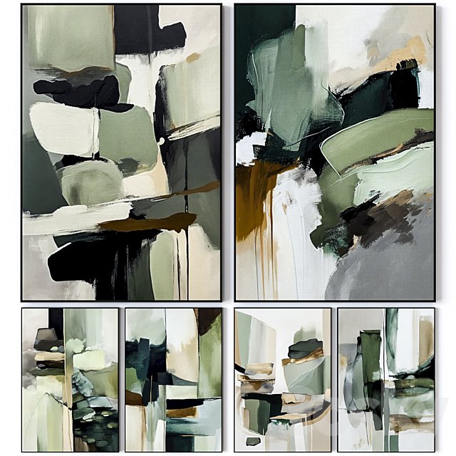 Set of large wall paintings 2938