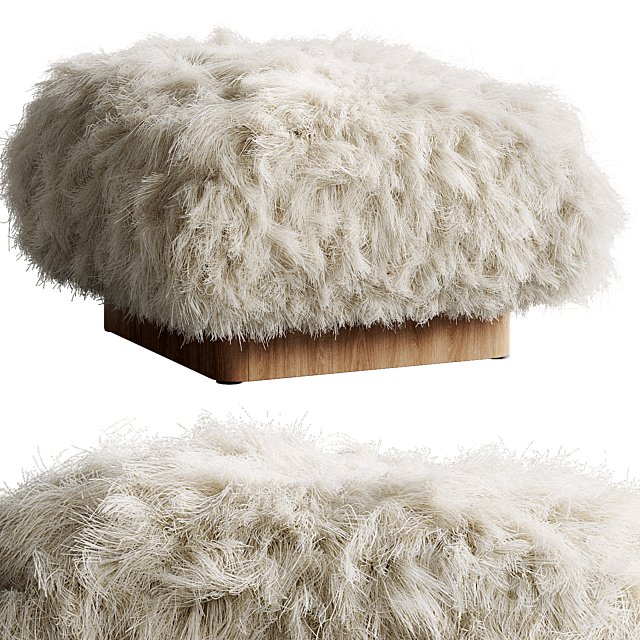 Pelosa White Sheepskin Ottoman