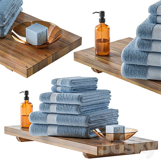 Bathroom towels on a shelf