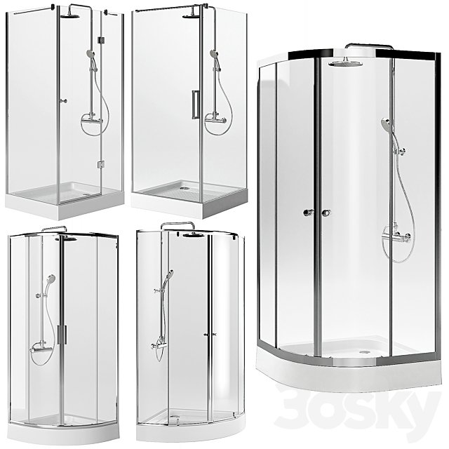 Shower cabins with trays STURM Set 1