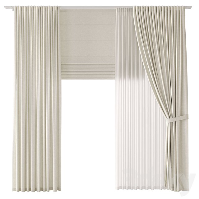 Curtains . Thick linen
