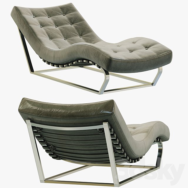RH Modern Heath Box Leather Chaise