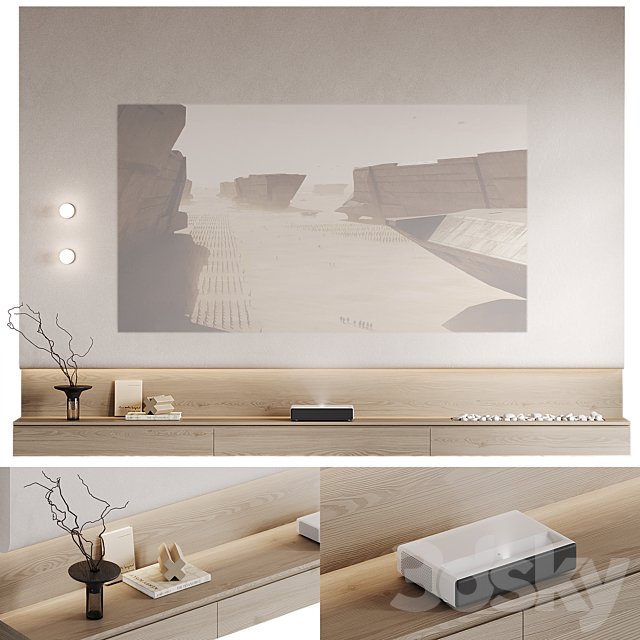 TV wall with Xiaomi laser projector