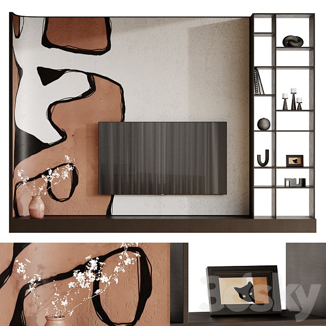 Wall composition. TV zone set