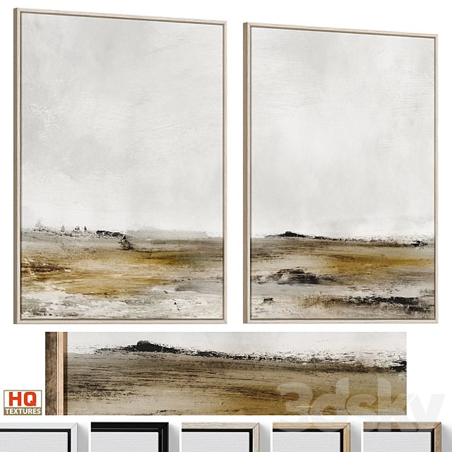 Accent Textured Abstract Neutral Wall Art C-1056