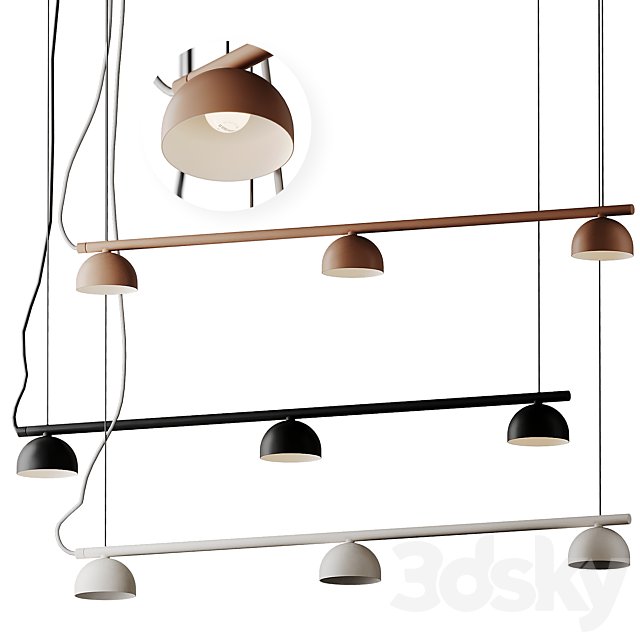 Blush rail 3 pendant lamp from Morten & Jonas