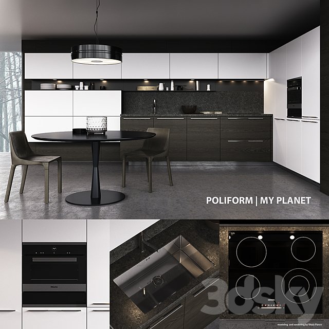 Kitchen Poliform My Planet Handle (vray, corona)